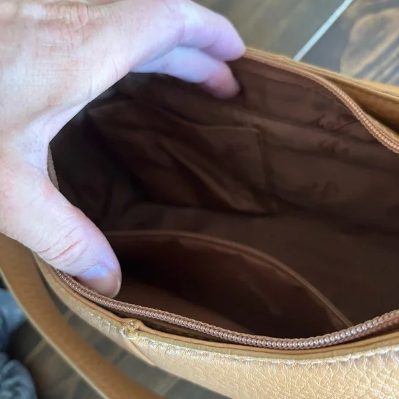 Vintage Fossil Genuine Leather Shoulder Bag Tan Top Grain Leather  Classic Y2K - Picture 4 of 15